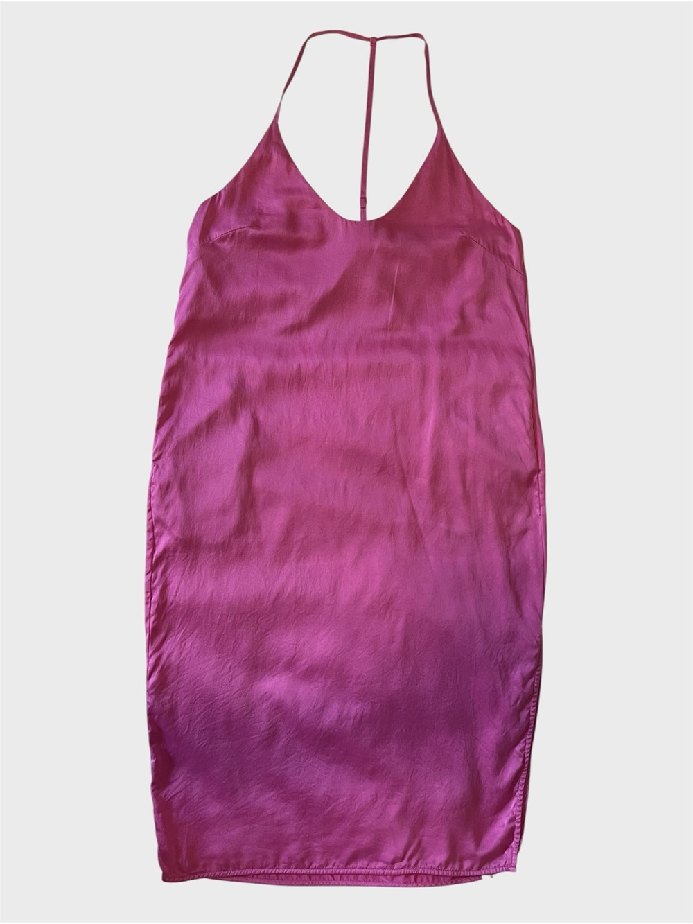 Lunya Washable Silk Slip Dress Nightgown in Magenta - Picture 4 of 14